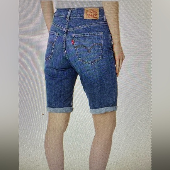 Levi’s midrise Bermuda jean shorts with destruction, size 33, NWT - Picture 2 of 7